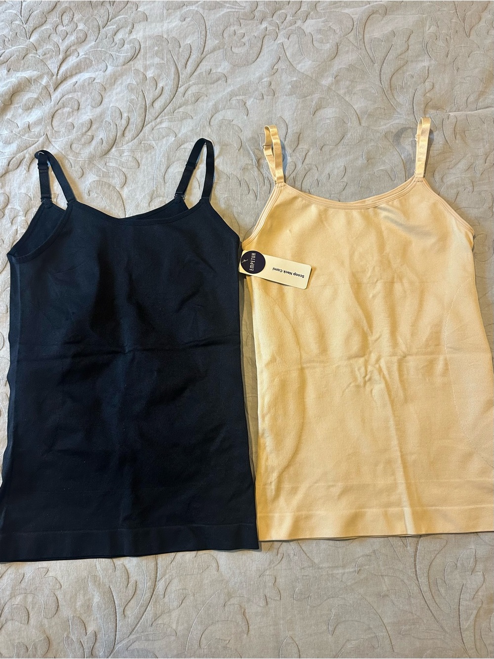 TWO Shapermint Empetua® Shaper Camis in Black and Beige - size large 
large